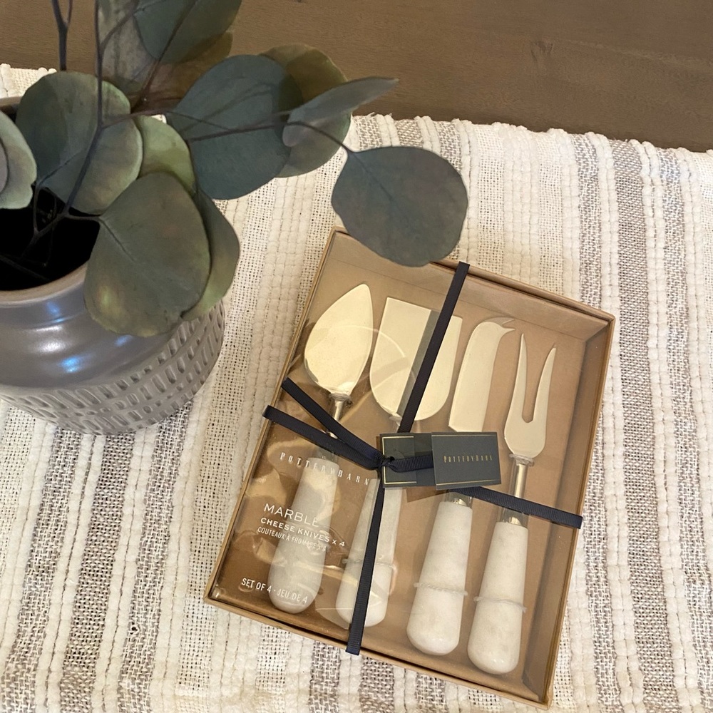 Pottery Barn Marble Cheese Knives